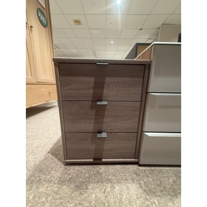 Tannington 3 Drawer Bedside Rustic Oak (Bury St Edmunds)