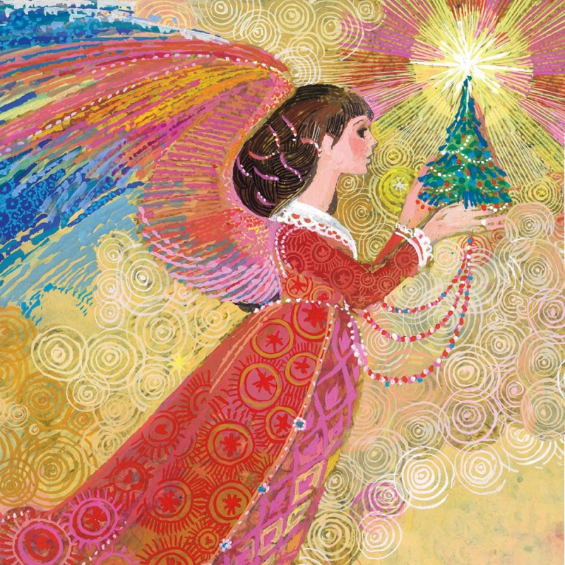 angel holding tree