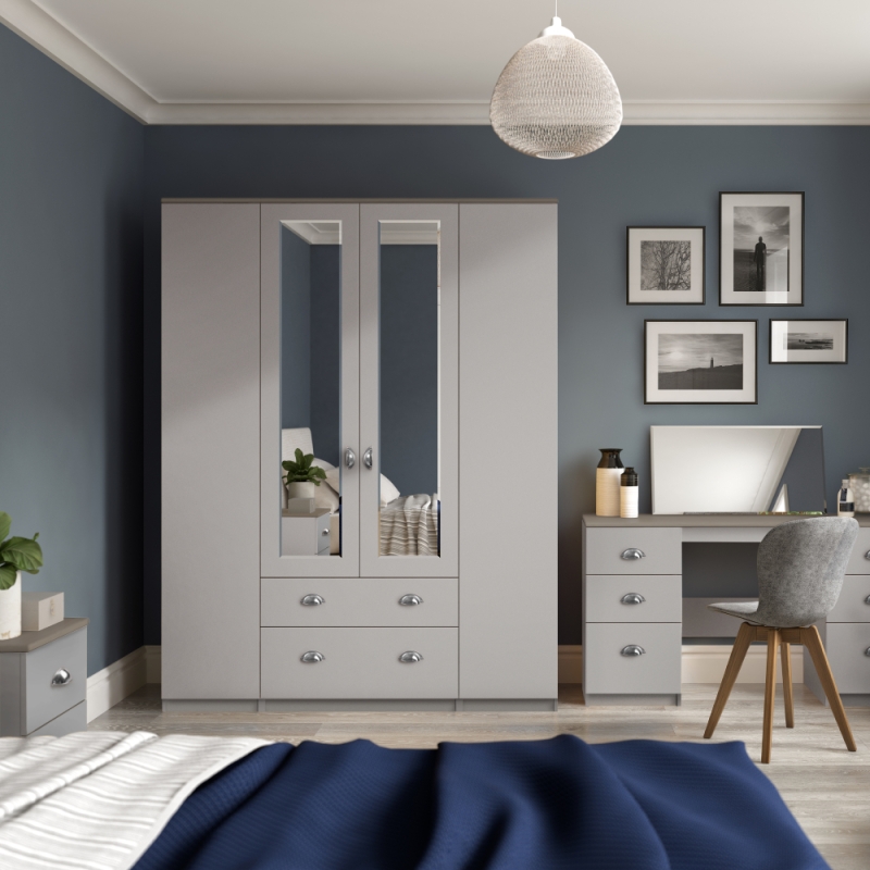 Como 4 Door Gents Wardrobe Lifestyle Silver Handle Edit