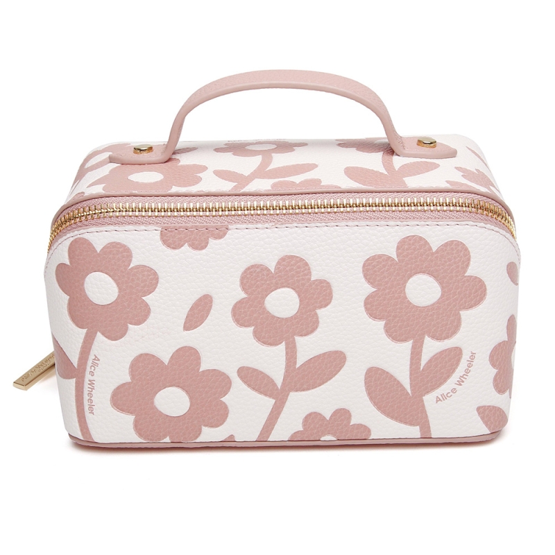 Alice Wheeler Pink Floral Mini Train Case