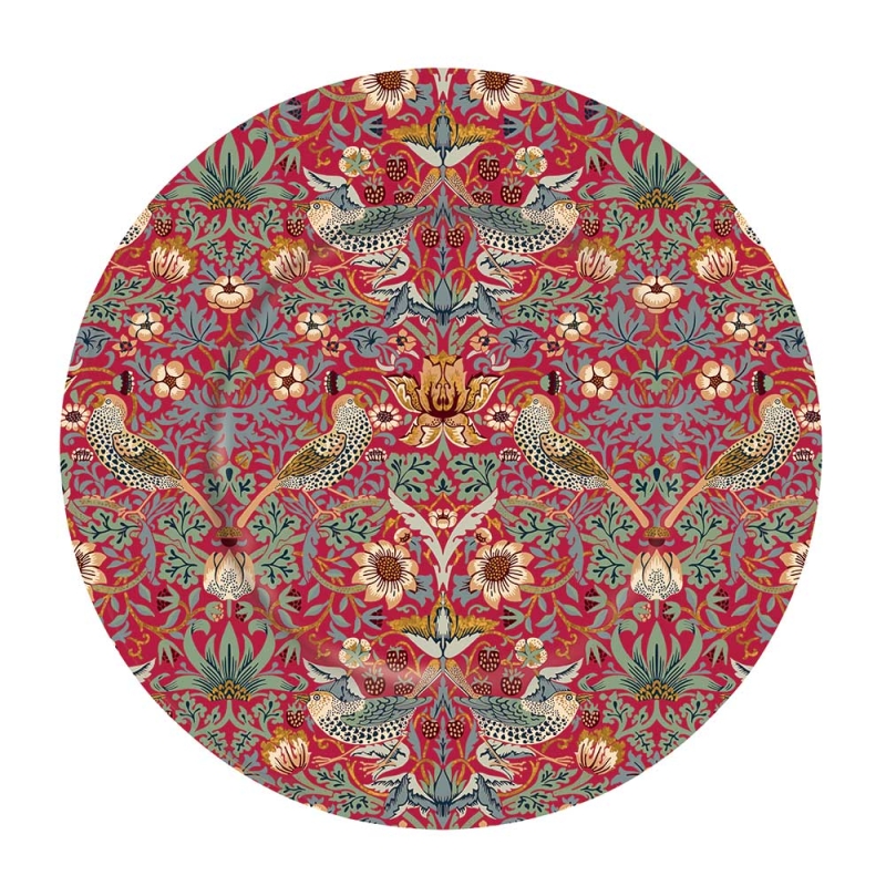William Morris Arts & Crafts Red Strawberry Thief Tin Plate