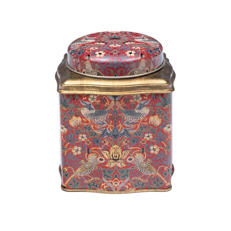 William Morris Arts & Crafts Red Strawberry Thief Wavy Caddy