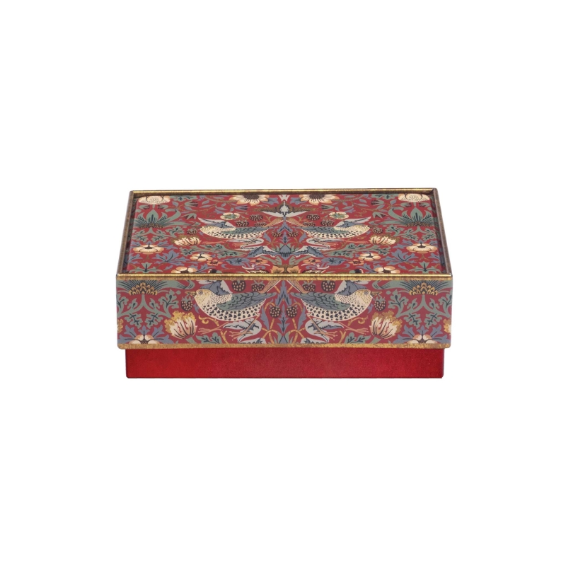 William Morris Arts & Crafts Red Strawberry Thief Small Chocolate Tin