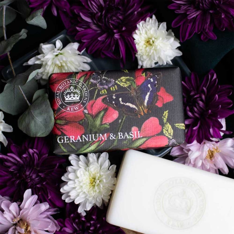Kew Gardens Soap Bar Geranium & Basil 240g