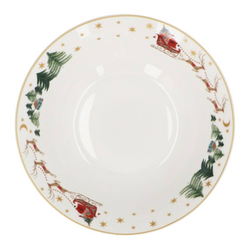 Gisela Graham Small Bone China Bowl Nostalgia Sleigh