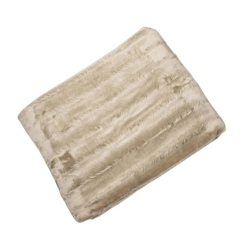Volga Ruffle Throw Taupe 130cm x 180cm