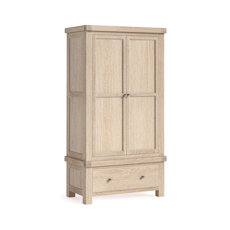 Newhaven Gents Wardrobe White Wash