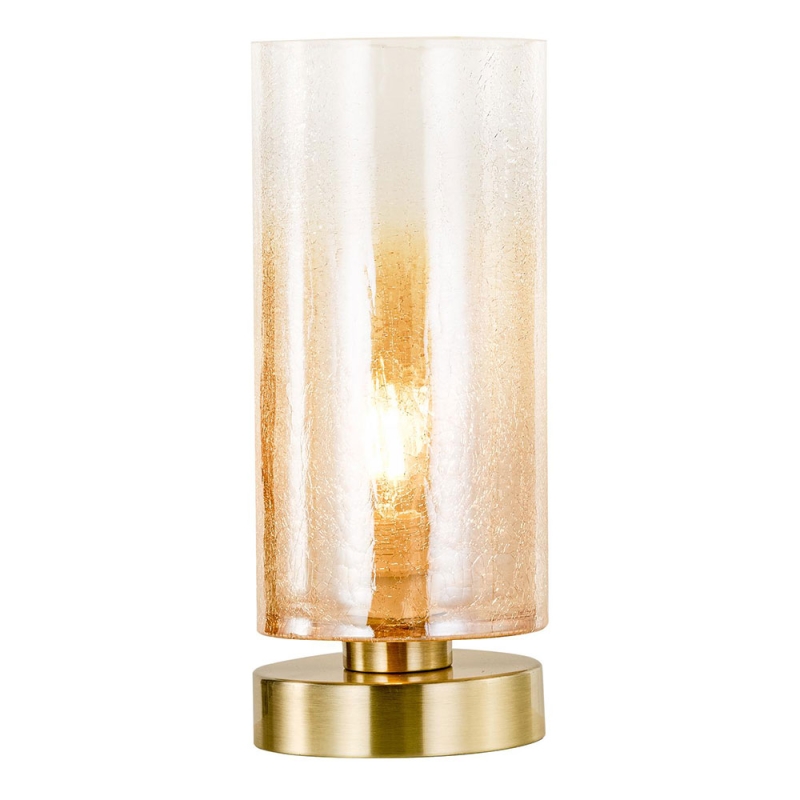 Dar Deena Table Lamp Amber Glass and Antique Brass