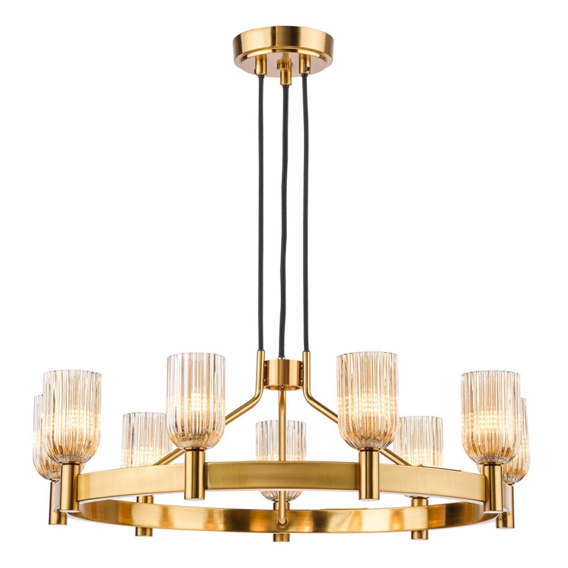 Dar Hilaria 9 Light Pendant Antique Gold