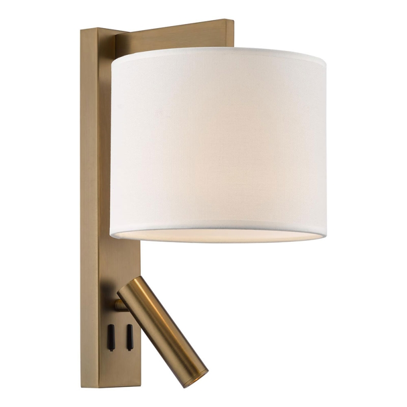 Dar Itala Wall Light Antique Bronze With Shade LED