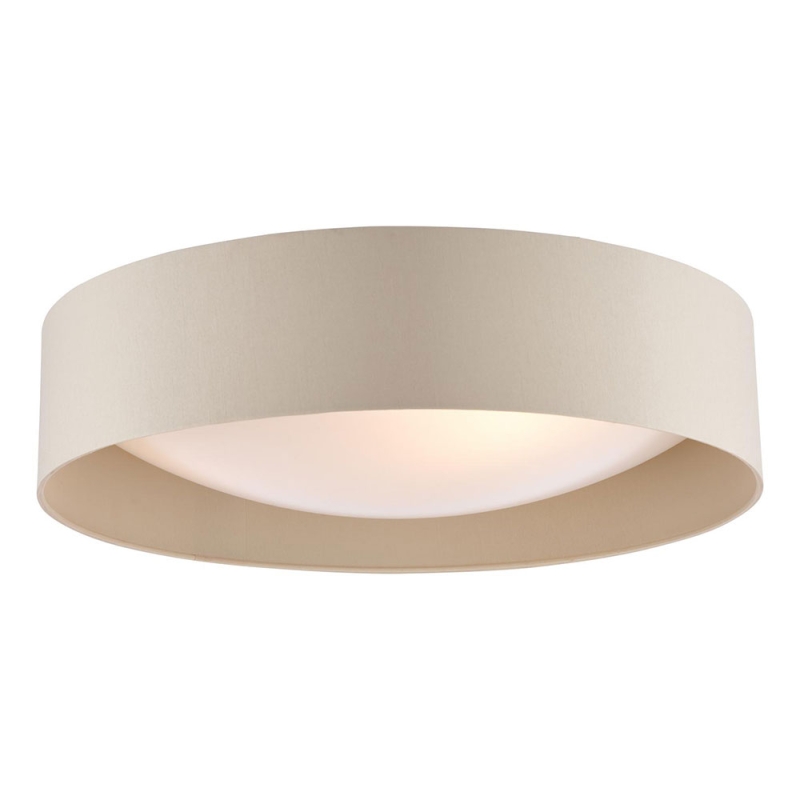 Dar Nysa 3 Light Flush Taupe Faux Silk 