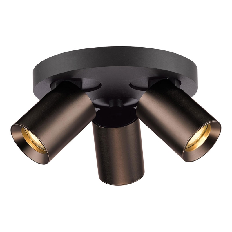 Dar Hiro 3 Light Plate Spotlight Satin Bronze