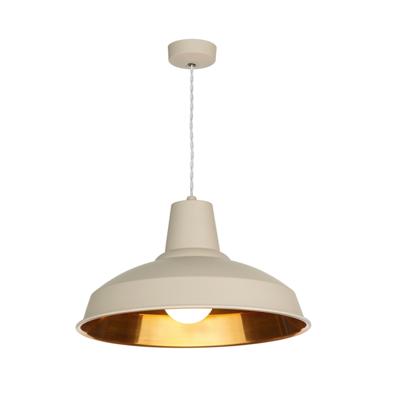 Dar Reclamation Ceiling Pendant Cream & Copper