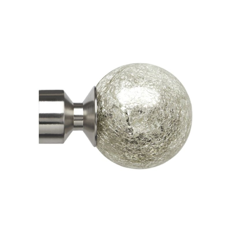 Saxifrage 28mm Finial Satin Silver