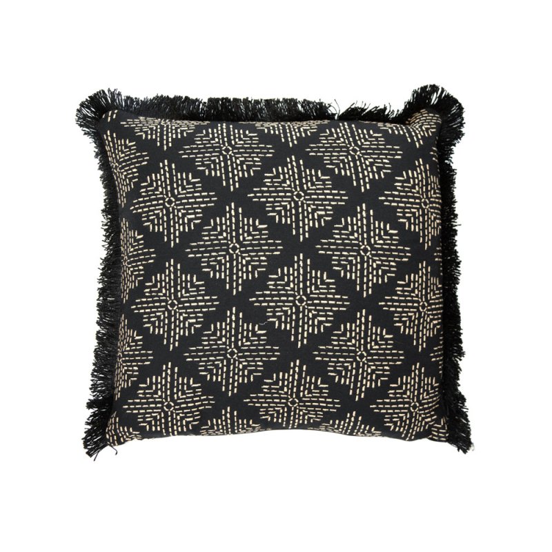 Mambwe 50cm Embroidered Cushion With Fringing