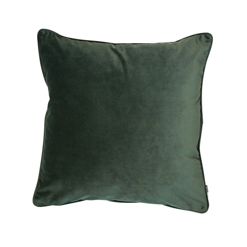 Luxe 43cm Velvet Piped Cushion Pine Green