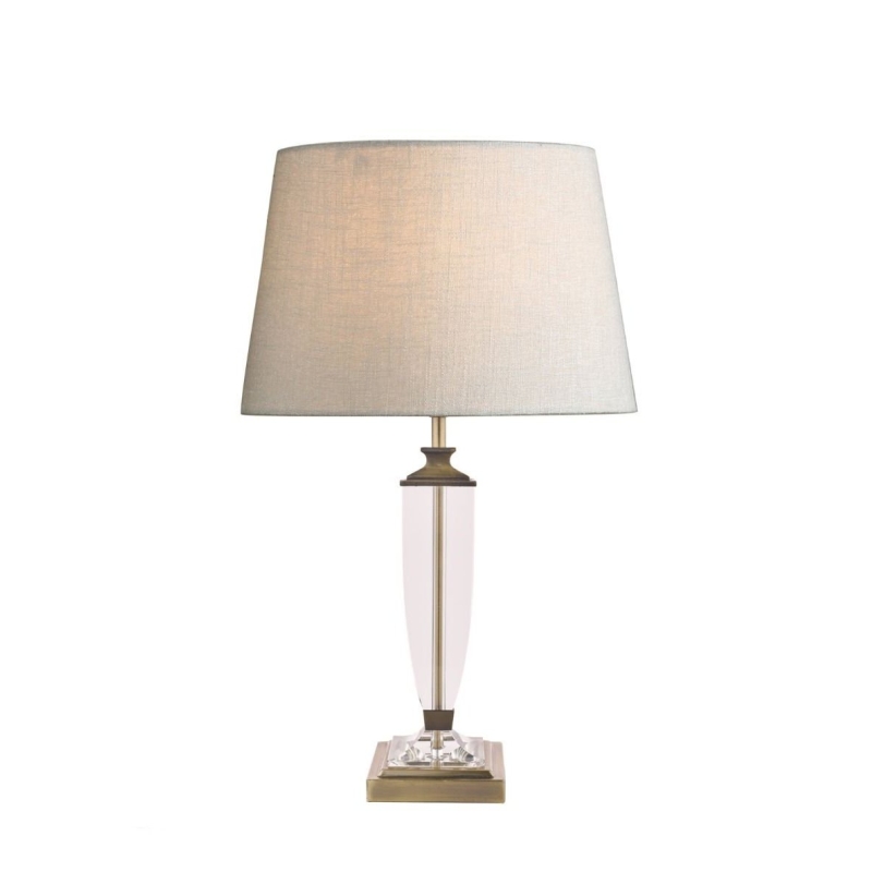 Laura Ashley Carson Antique Brass & Crystal table Lamp Medium - Base O -  Glasswells