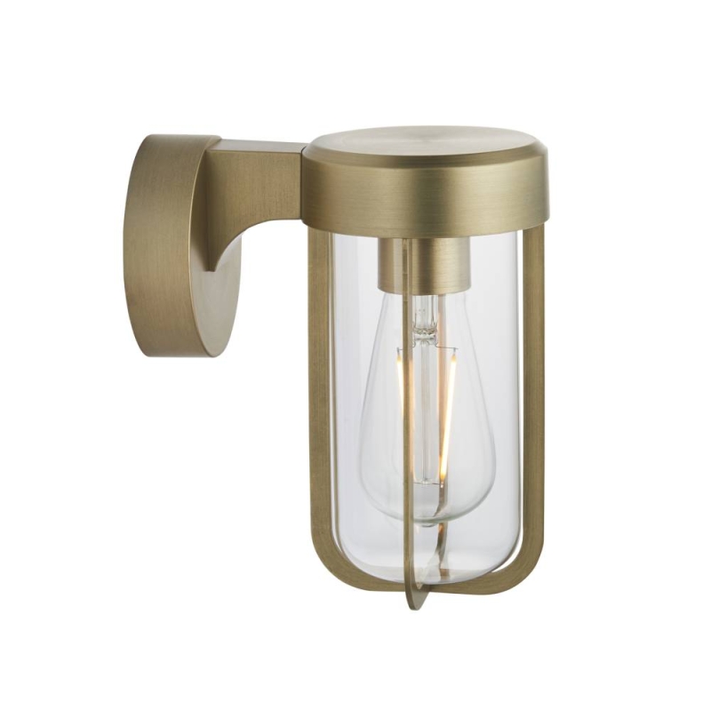 Brushed Gold & Clear Glass Wall Light