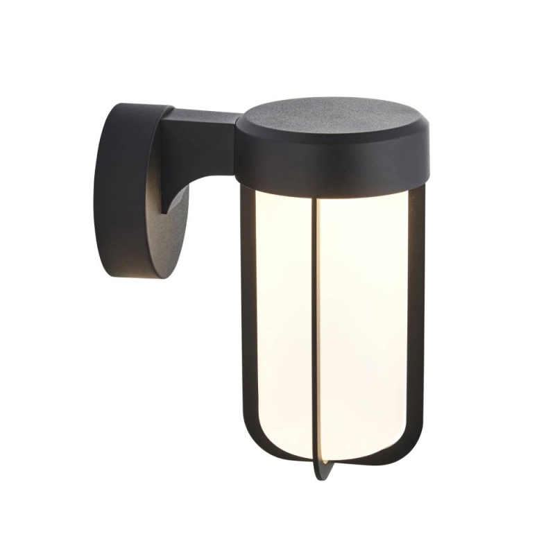 Matt Black & Frosted Glass LED Wall Light