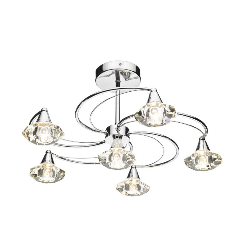 Dar Luther 6-Light Semi Flush Ceiling Light