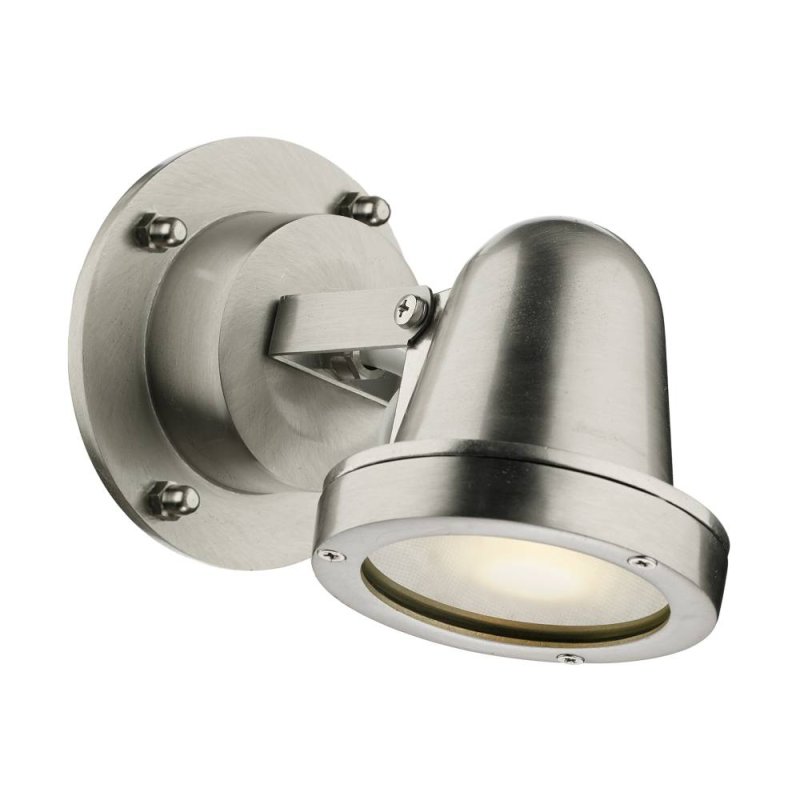 David Hunt Cove Spotlight Outdoor Wall Light Nickel