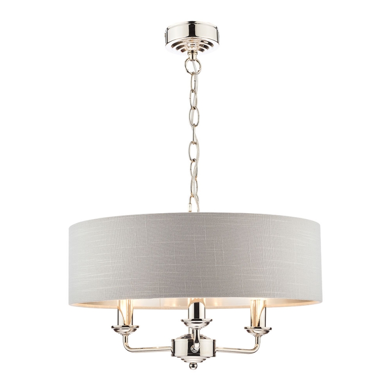 laura ashley sorrento 3 light pendant polished nickel