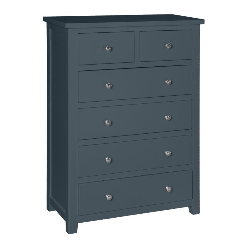 Hamilton 2+4 drawer bedside chest blue