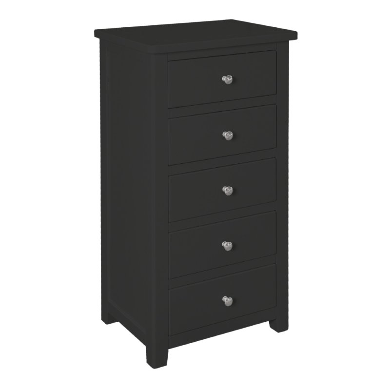 Hamilton 5 drawer narrow chest charcoal