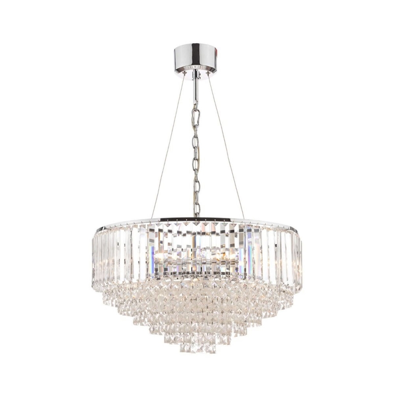 Laura Ashley Vienna Crystal & Polished Chrome 9 Light Chandelier