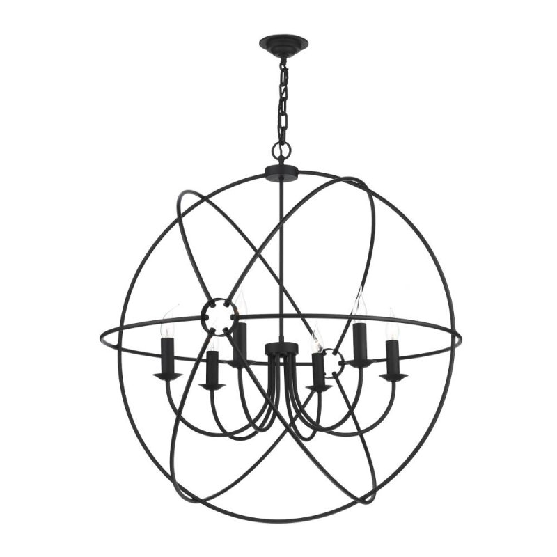 David Hunt Orb 6 Light pendant Black