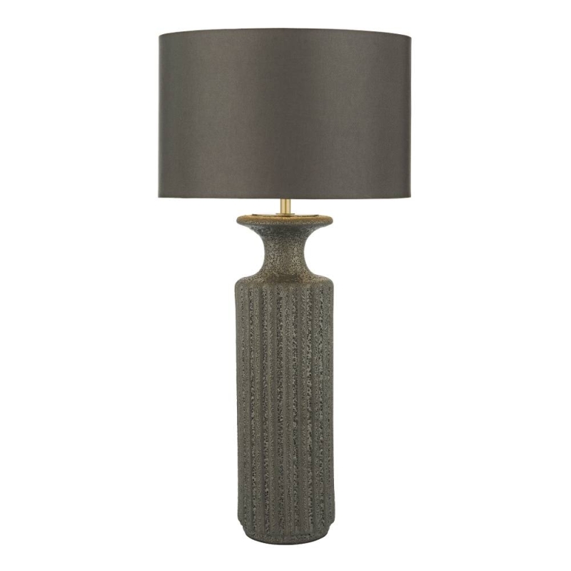 Dugan Black Volcanic Glaze Table Lamp With Shade