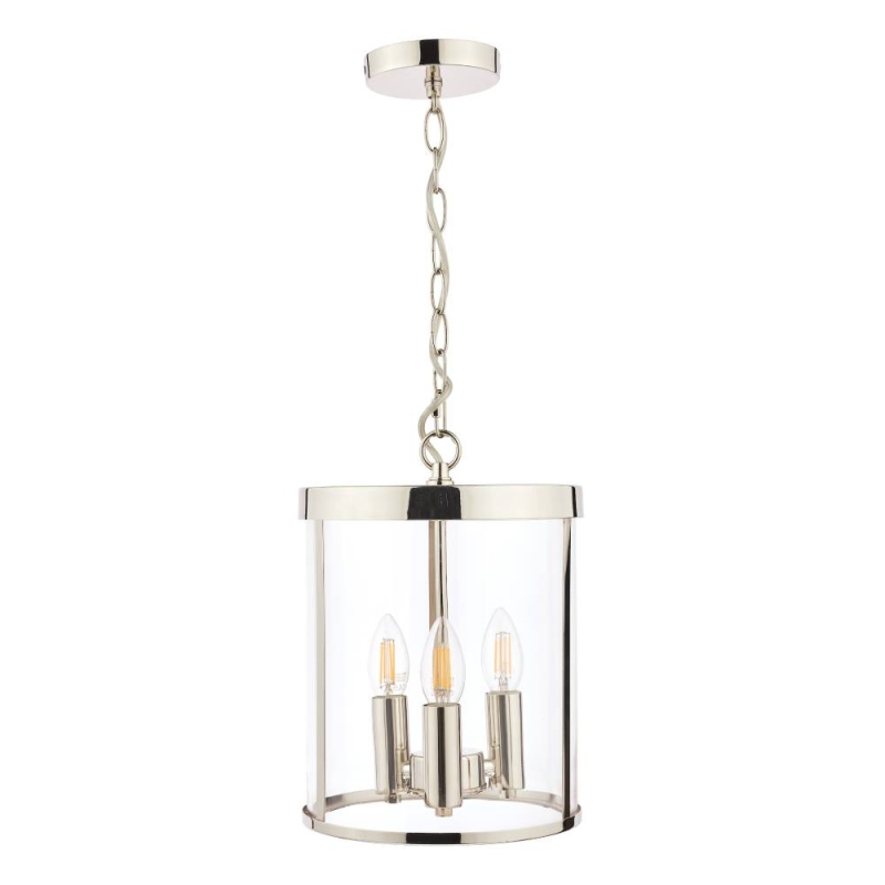 Laura Ashley Selbourne 3lt Polished Nickel & Glass Lantern