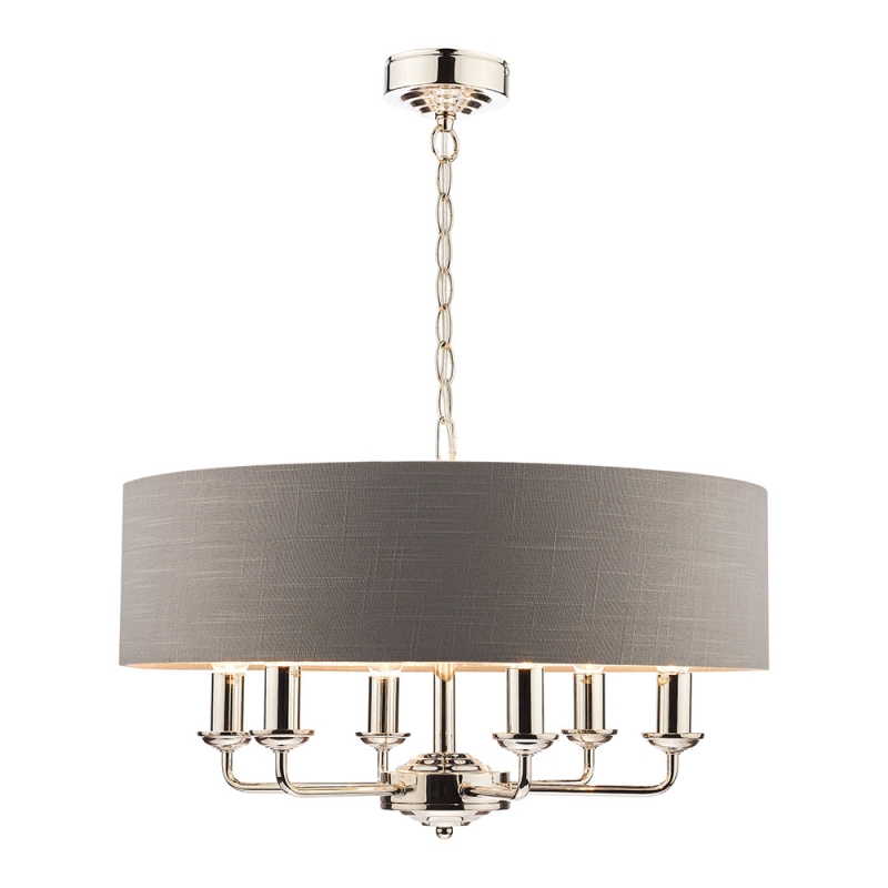 laura ashley sorrento 6 light pendant polished nickel