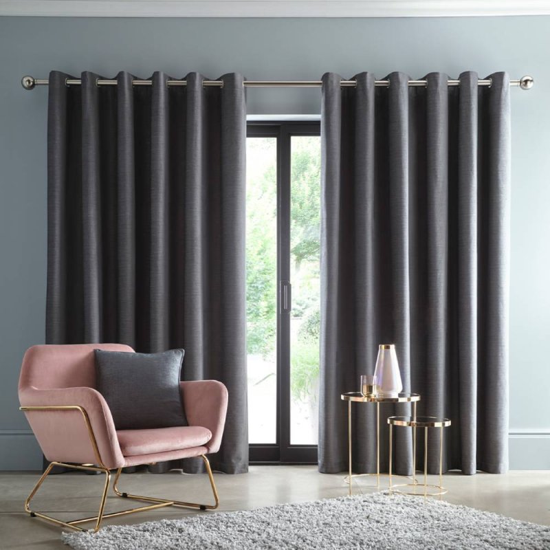 Arezzo Readymade Curtains Charcoal