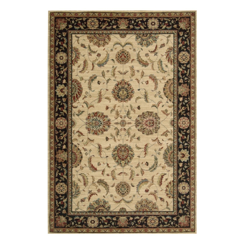 Living Treasures Ivory / Black Rug