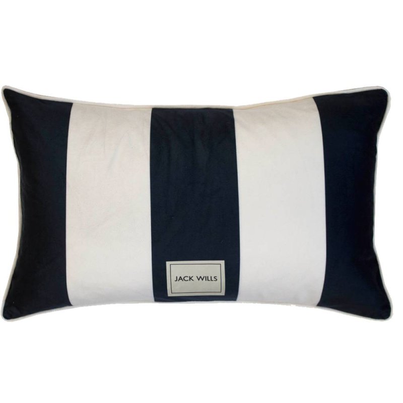 Jack Wills Heritage Stripe Cushion 30x50cm Navy-Vintage White