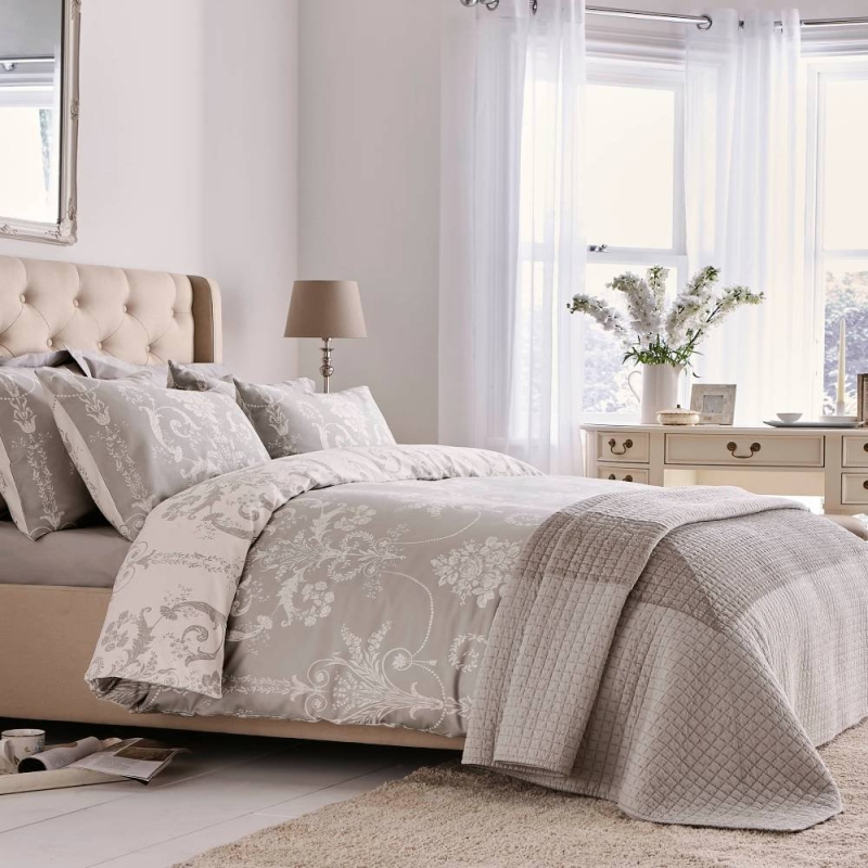 Laura Ashley Josette Dove Grey Duvet Cover Set