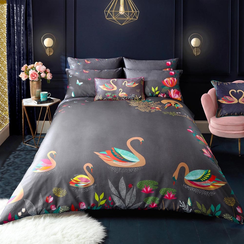 sara miller swan duvet cover