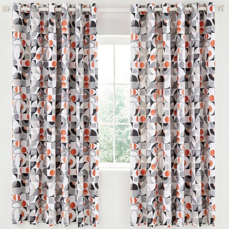 Helena Springfield Tolka Lined Curtains 66x72 (168x183cm) Mono