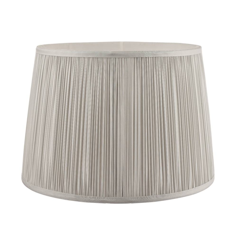 Laura Ashley Hemsley Pleated Silk Empire Drum Shade Silver 10 Inch