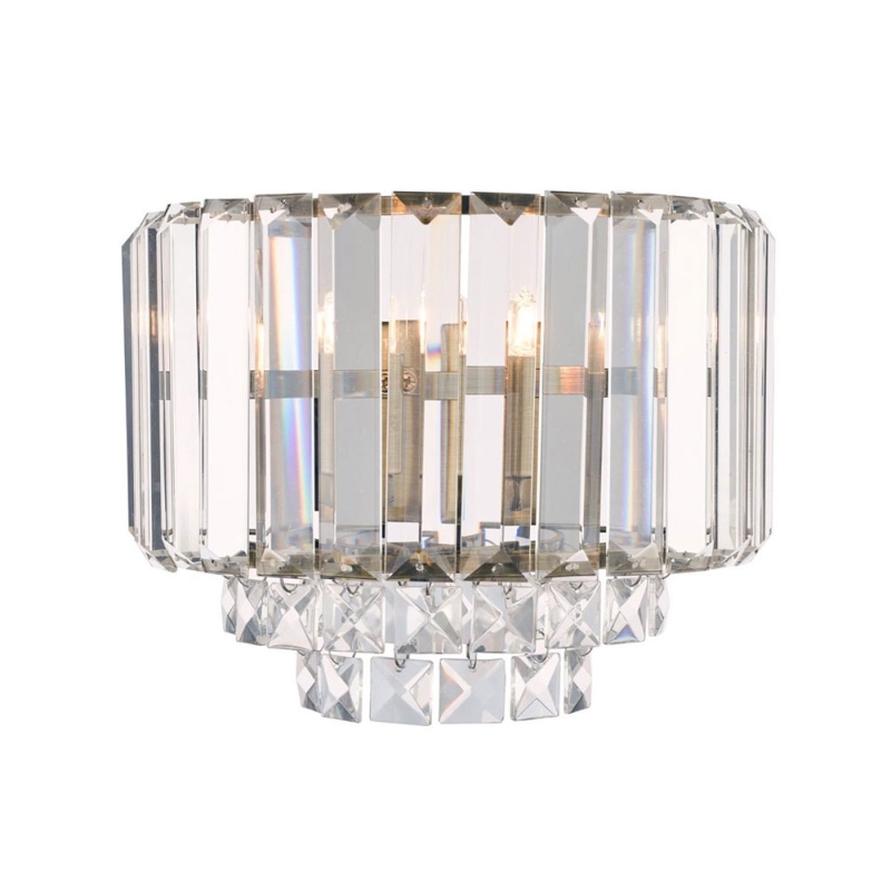 Laura Ashley Vienna Crystal Antique Brass Wall Light Glasswells