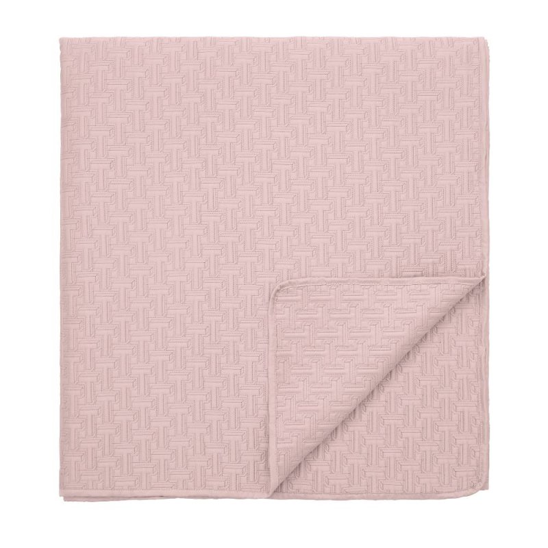 Ted Baker T Quilted Soft Pink Throw 250 x 265CM
