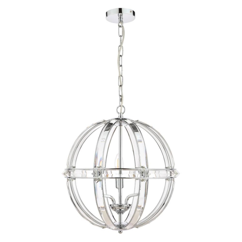 Laura Ashley Aidan Glass & Polished Chrome 5 Light Globe Chandelier