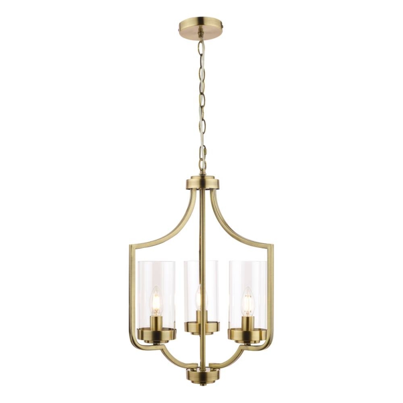 Laura Ashley Joseph 3lt Chandelier Antique Brass Glass