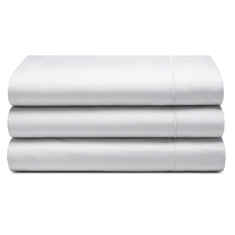 Belledorm 400 Count 5'0 King Flat Sheet White 30cm - Glasswells