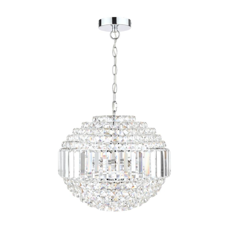 Laura Ashley Vienna 5lt Chandelier Crystal & Polished Chrome