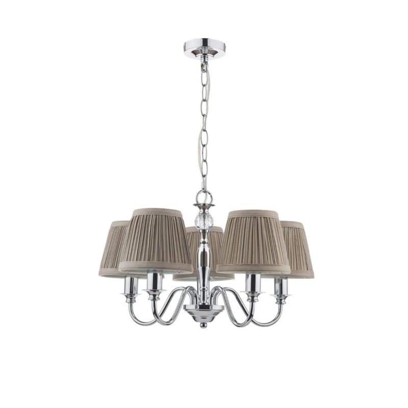 Laura Ashley Ellis Polished Chrome 5 Light Chandelier 