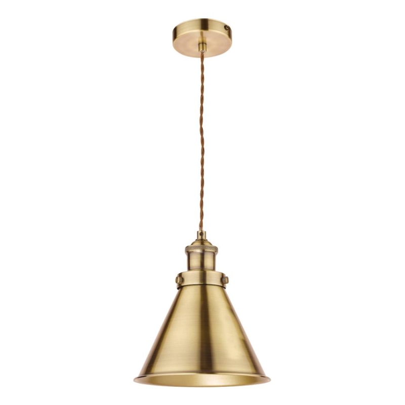 Laura Ashley Rufus Pendant Antique Brass 