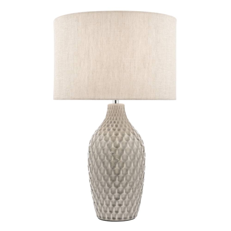 Laura Ashley  Heathfield Ceramic Table Lamp Gloss Grey With Shade