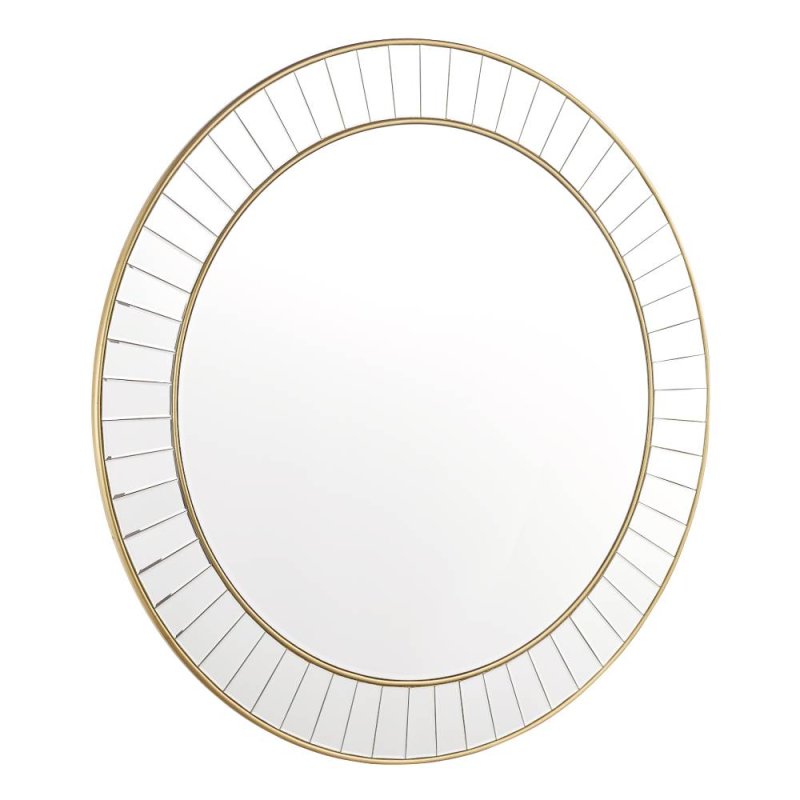 Laura Ashley Clemence Large Round Gold Leaf Mirror 120cm